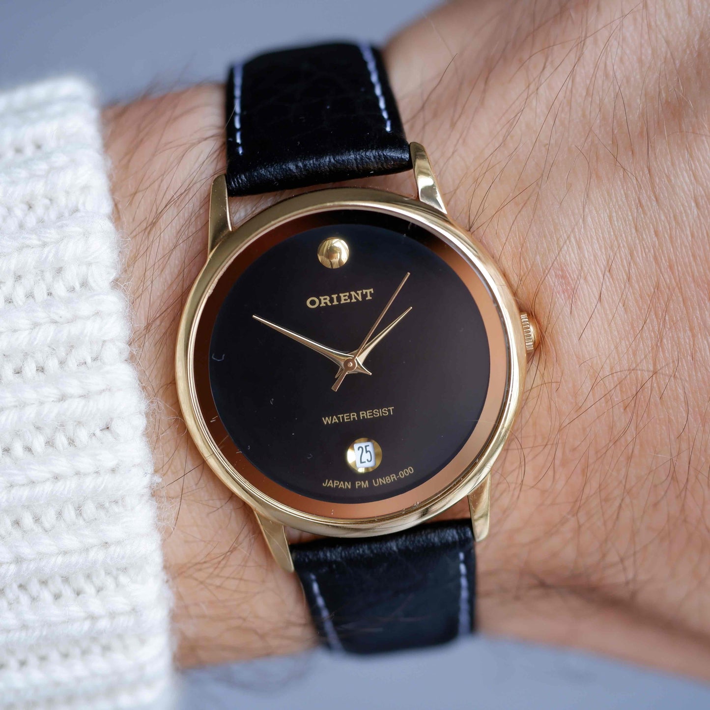 Vintage Orient Black Dial with Date Quartz from the 80s NOS