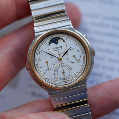 Vintage Seiko Ref. 7F39-6000 Two-Tone Day Date & Moon Phase