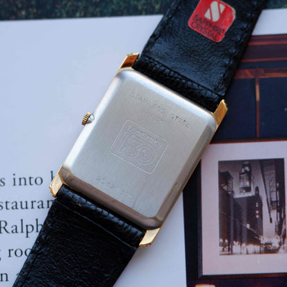 Vintage Longines Tank 150th Anniversary 80s Ultra Thin White Roman Dial - NOS