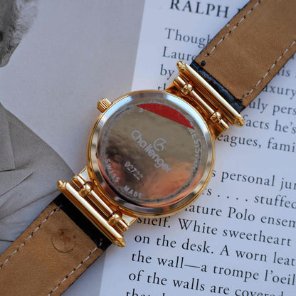 Vintage Challenger 90s White Roman Dial Breguet-Style Mechanical NOS