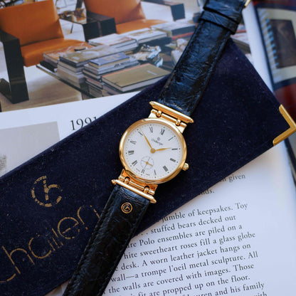 Vintage Challenger 90s White Roman Dial Breguet-Style Mechanical NOS