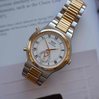 Vintage Seiko Chronograph Ref. 8M25-8030 Two-Tone Roman Dial 80s Quartz