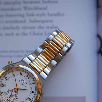 Vintage Seiko Chronograph Ref. 8M25-8030 Two-Tone Roman Dial 80s Quartz