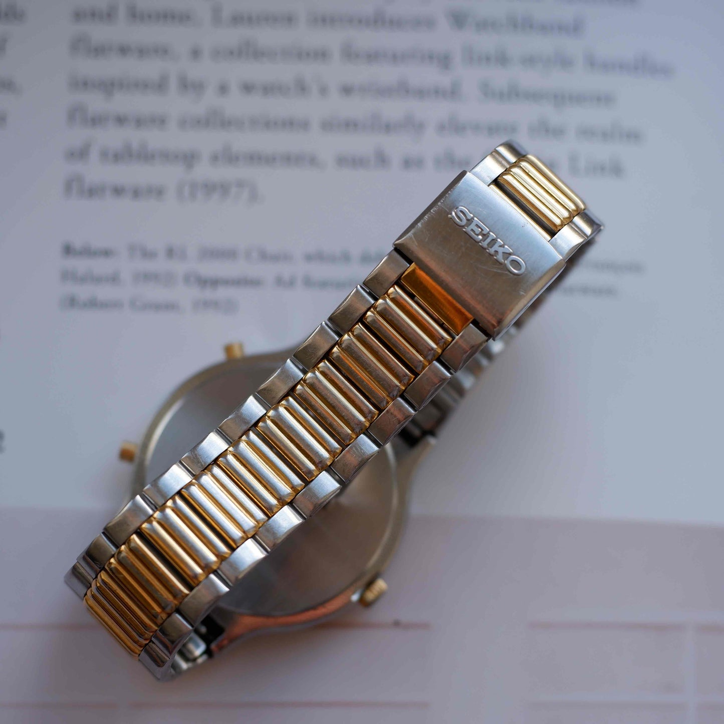 Vintage Seiko Chronograph Ref. 8M25-8030 Two-Tone Roman Dial 80s Quartz