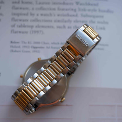 Vintage Seiko Chronograph Ref. 8M25-8030 Two-Tone Roman Dial 80s Quartz