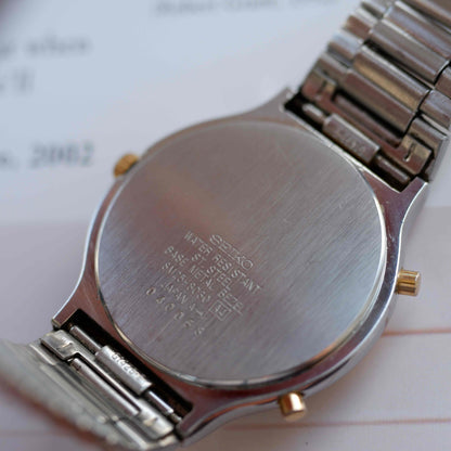 Vintage Seiko Chronograph Ref. 8M25-8030 Two-Tone Roman Dial 80s Quartz