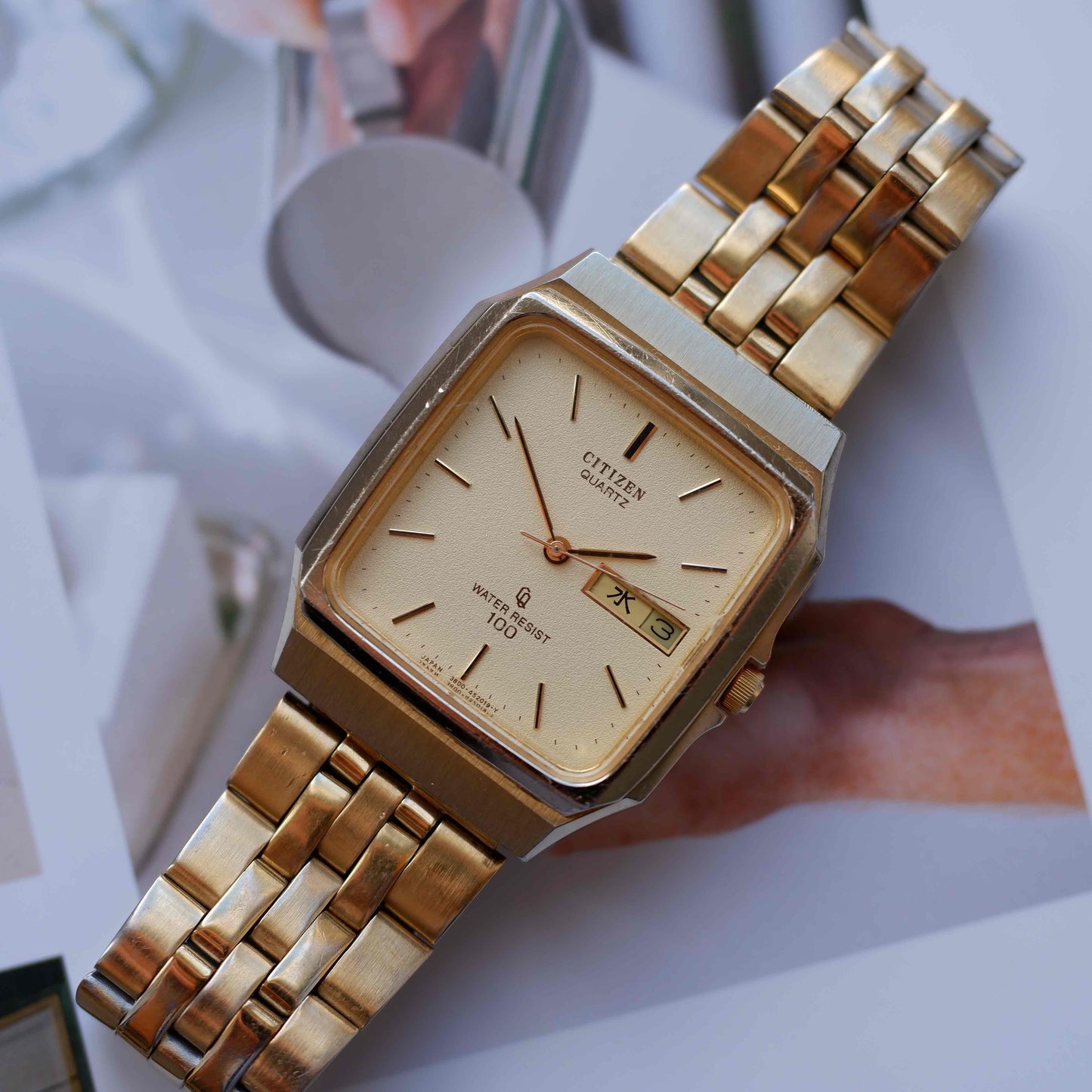 Vintage Citizen Day Date 80s Frosted Champagne Dial Japanese Market