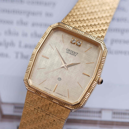 Vintage Orient Champagne Dial Diamond Quartz from the 70s