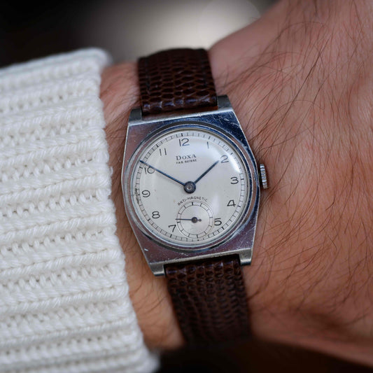 Vintage Doxa Anti-Magnetic Small Seconds 40s Silver Dial Mechanical