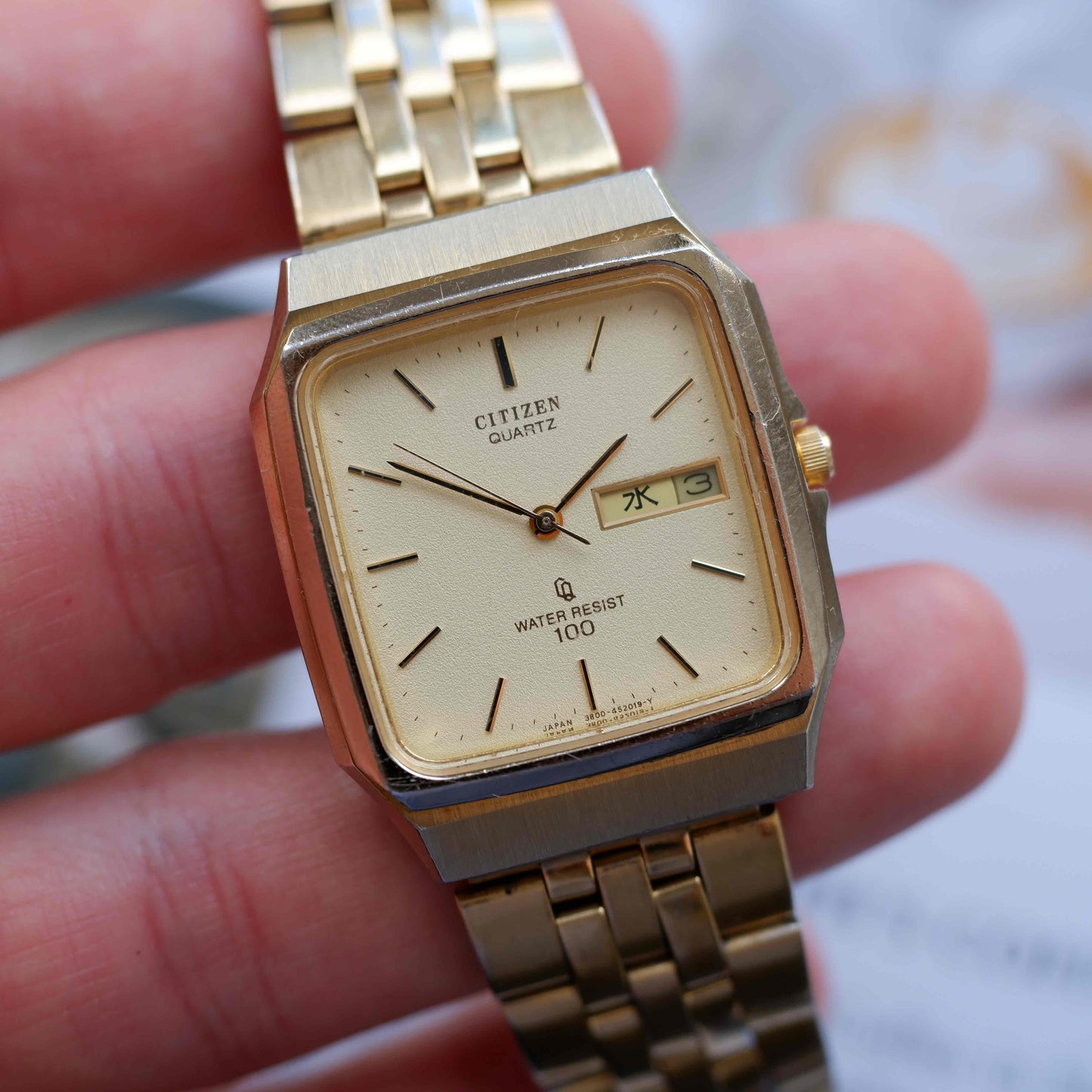 Vintage Citizen Day Date 80s Frosted Champagne Dial Japanese Market