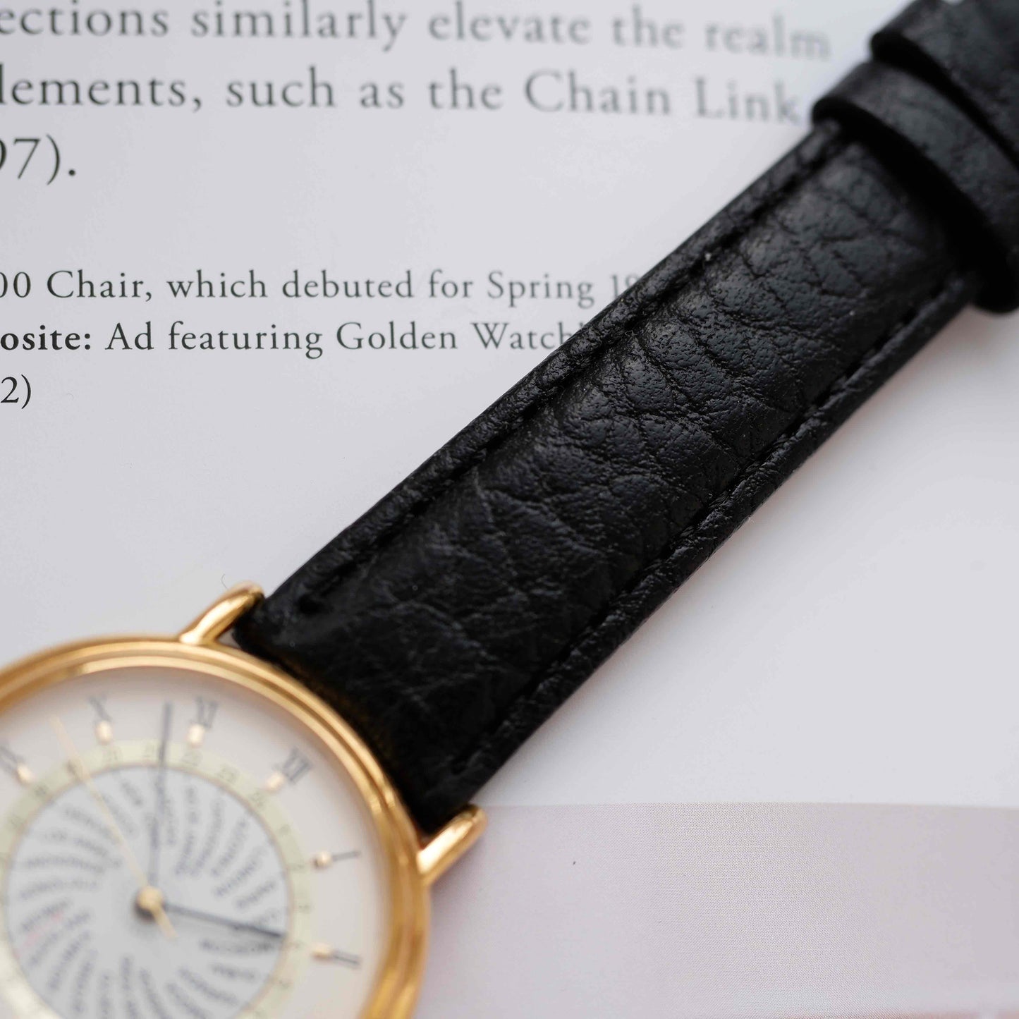 Vintage Citizen World Time Dress Watch 80s Gold White Dial Quartz