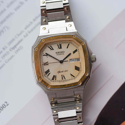 Vintage Seiko Sports 100 Ref. 6423-5030 Day and Date Quartz Two Tone from the 80s