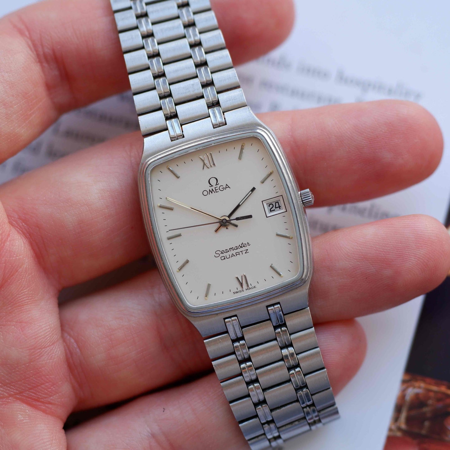 Vintage Omega Seamaster Ultra Thin White Dial Quartz from the 80s
