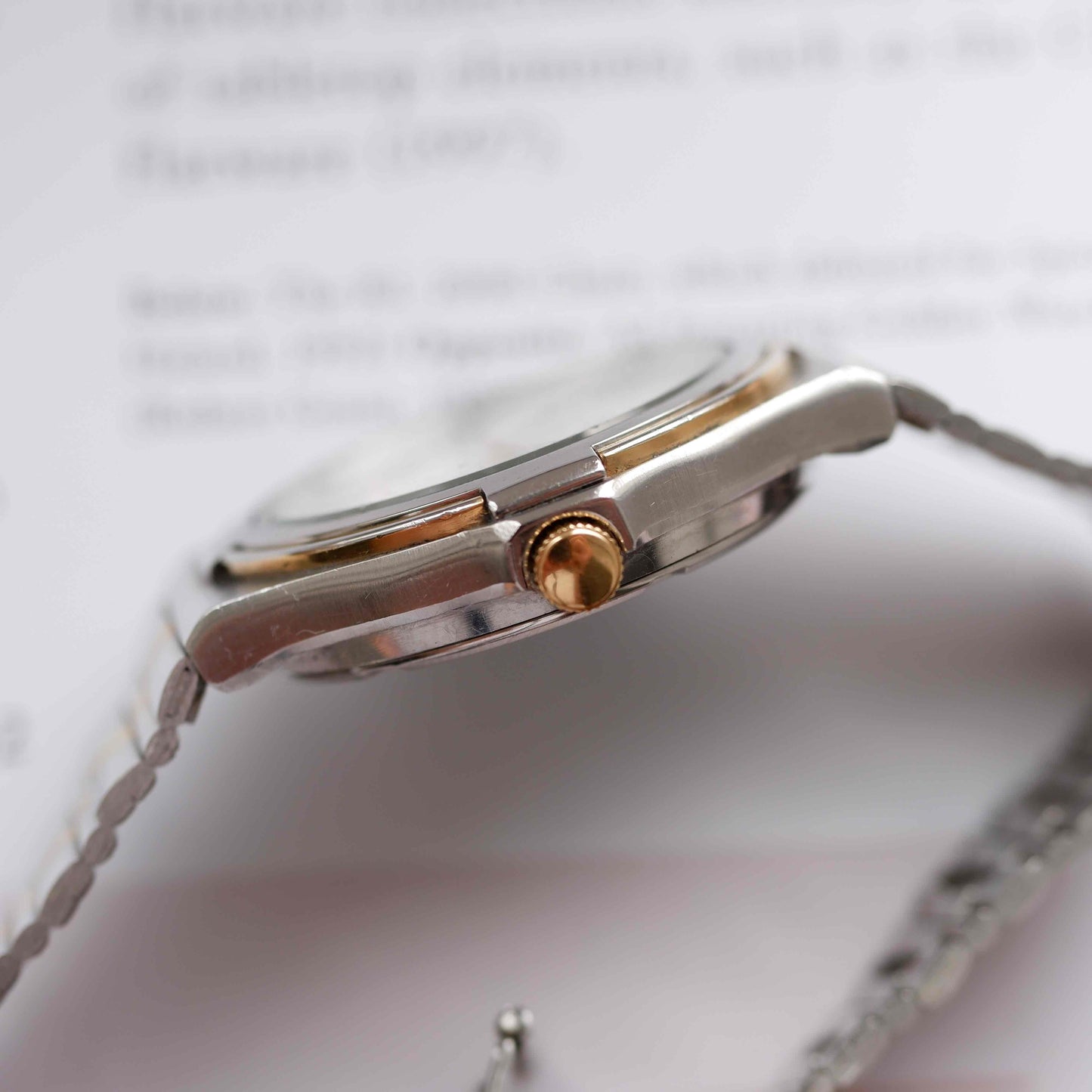 Vintage Seiko SQ100 Day and Date Quartz Two Tone Gold from the 80s