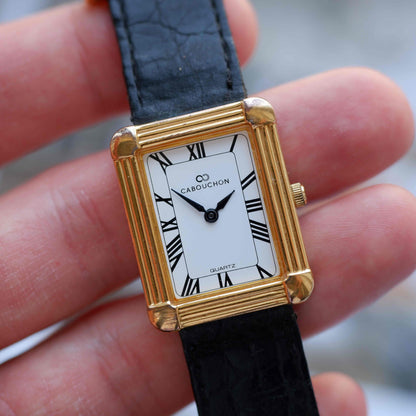 Vintage Cabouchon Tank Style 90s Art Deco Roman Dial