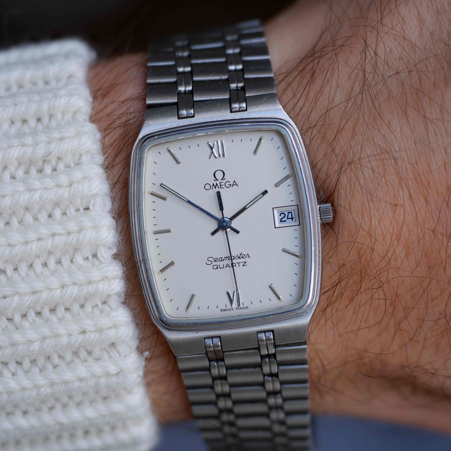 Vintage Omega Seamaster Ultra Thin White Dial Quartz from the 80s