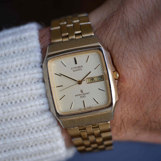 Vintage Citizen Day Date 80s Frosted Champagne Dial Japanese Market