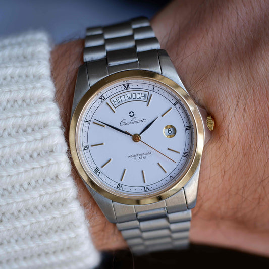 Vintage Osco Day and Date 80s Gold Two Tone Mint
