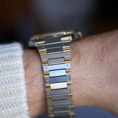 Vintage Seiko SQ 100 Ref. 6923-5050 Snowflake Dial Quartz Two Tone 80s with Box